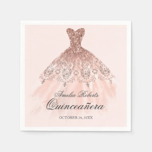 Ro Guld Gnistra Dress Quinceanera Napkin Pappersservett