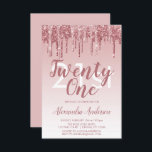 Ro Guld Gnistra Glitter 21:a födelsedag Party Inbjudningar<br><div class="desc">Ro Guld -  Gnistra för Rosa och Glitter Ombre Girly Födelsedagsfest 21:a (tjugoförsta) Födelsedagsfest inbjudan. Denna 21-årsinbjudan är perfekt för att Glitter Girly i Party i Ro Guld ska tittar fira i Rosa ros Gnistra. Kontakta designern om du vill matcha anpassade objekt.</div>