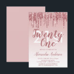 Ro Guld Gnistra Glitter 21:a födelsedag Party Inbjudningar<br><div class="desc">Ro Guld -  Gnistra för Rosa och Glitter Ombre Girly Födelsedagsfest 21:a (tjugoförsta) Födelsedagsfest inbjudan. Denna 21-årsinbjudan är perfekt för att Glitter Girly i Party i Ro Guld ska tittar fira i Rosa ros Gnistra. Kontakta designern om du vill matcha anpassade objekt.</div>