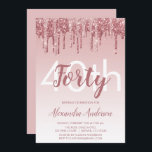 Ro Guld Gnistra Glitter 40:e födelsedag Party Inbjudningar<br><div class="desc">Ro Guld -  Gnistra för Rosa och Glitter Ombre Girly Födelsedagsfest 40:e födelsedagsinbjudan. Denna moderna 40-dagarsinbjudan är perfekt för Ro Guld Gnistra Glitter Girly Party att tittar fira i Rosa ros Guld. Kontakta designern om du vill matcha anpassade objekt.</div>