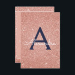 Ro Guld Gnistra Glitter 40:e födelsedag Party Inbjudningar<br><div class="desc">Rosa ros Guld - den blå Gnistran Glitter Girly Födelsedagsfest Monogram Namn och den första 40:e födelsedagspartisinbjudan. Denna 40-dagarsinbjudan är perfekt för Ro Guld Gnistra Glitter Girly Party att tittar fira i Rosa ros Guld.</div>