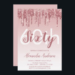 Ro Guld Gnistra Glitter 60:e Födelsedagsfesten Inbjudningar<br><div class="desc">Ro Guld -  Rosa Gnistra och Glitter Ombre Girly Födelsedagsfest 60 Födelsedagsfest inbjudan. Denna moderna 60-dagarsinbjudan är perfekt för Ro Guld Gnistra Glitter Girly Party att tittar fira i Rosa ros Guld. Kontakta designern om du vill matcha anpassade objekt.</div>