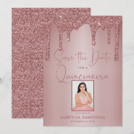 Ro Guld Gnistra Glitter Drips Quinceañera Quinceañ Spara Datumet