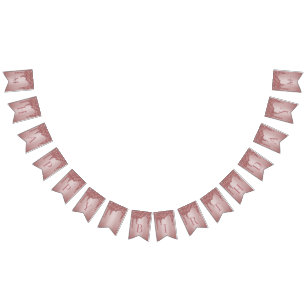 Ro Guld Gnistra Glitter Driver Monogram födelsedag Vimplar