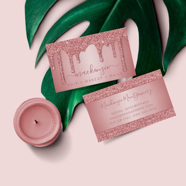 Ro Guld Gnistra Glitter Drivmedel för lyxen Visitkort (Skapare uppladdad)