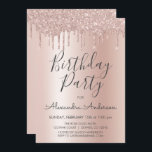 Ro Guld Gnistra Glitter: Födelsedag vid födseln Inbjudningar<br><div class="desc">Rosa - Ro Guld Sparkly Dripping Glitter Anpassningsbar Luxury Chic i någon ålder Födelsedagsfest inbjudan. Det här är perfekt Birthday-inbjudan för en modern Ro Guld och Rosa Ombre Glitter Gnistra Girly 13, 15, 16, 18, 21, 30, 40, 50, 60, 70, 80, 90:e, 100 Födelsedagsfester. Kontakta designern om du vill matcha...</div>