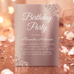 Ro Guld Gnistra Glitter: Födelsedag vid födseln Inbjudningar<br><div class="desc">Rosa - Ro Guld Faux Sparkly Glitter Metallic Foil Anpassningsbar i Födelsedagsfest inbjudan i åldern. Det här är perfekt Birthday-inbjudan till en modern Ro Guld och Rosa Ombre Glitter Gnistra Girly-Födelsedagsfest för din 13:e, 15:e, 16:e, 21:e, 30:e, 40:e, 50:e, 60:e eller 80:e födelsedagsfirandet. Kontakta designern om du vill matcha anpassade...</div>
