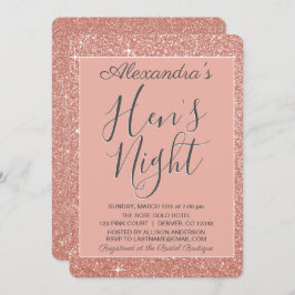 Ro Guld Gnistra Glitter Hen's Night Party Inbjudningar