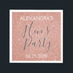 Ro Guld Gnistra Glitter Hens Party Pappersservett<br><div class="desc">Rosa ros Guld Faux Gnistra Glitter Bachelorette Hens Pappra blöjor från Party. Dessa Pappra Napkins är perfekt för Bachelorette-partiet som tittar fira i Rosa ros Guld.</div>