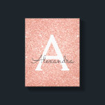 Ro Guld Gnistra Glitter Monogram Namn & Initial Canvastryck<br><div class="desc">Rosa - Ro Guld Gnistra Glitter Monogram Namn och inledande Kanvastryck. Kanvastrycket gör perfekten födelsedag, bröllop, babydusch eller brudgåva till någon som dekorerar hennes rum i ro guld. Kontakta designern om du vill matcha anpassade objekt.</div>