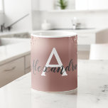 Ro Guld Gnistra Glitter Monogram Namn & Initial Kaffemugg<br><div class="desc">Rosa - Ro Guld Gnistra Glitter Monogram Namn och första kaffet Mugg. Mugg ger perfekten till någon som kärlek ro guld.</div>