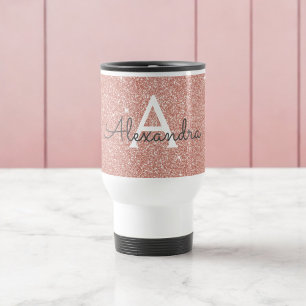 Ro Guld Gnistra Glitter Monogram Namn & Initial Resemugg