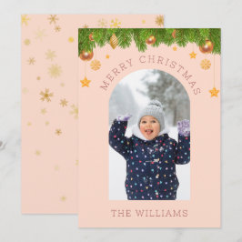 Ro Guld God jul Anpassningsbar ett foto Julkort