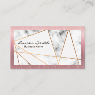 Ro Guld Gräns Abstrakt Metallic Linjer Marble Visitkort