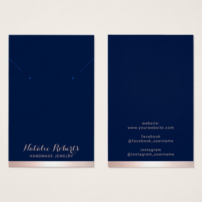 Ro Guld Gräns - blå judisk hörselbild Visning Visitkort (Framsida & baksida)