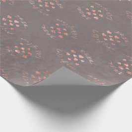 Ro Guld Grått Hearts Wrapping Papper Gift Wrap Presentpapper
