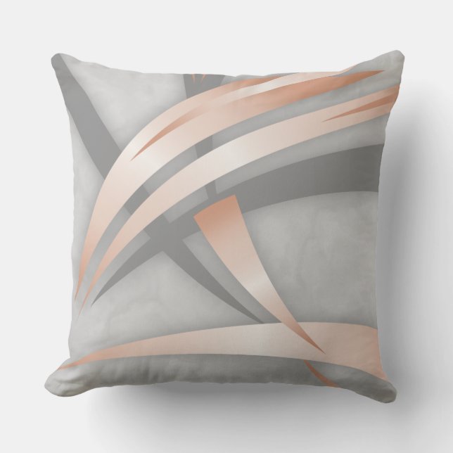 Ro Guld Grått Marble Abstrakt Art Kudde (Framsida)