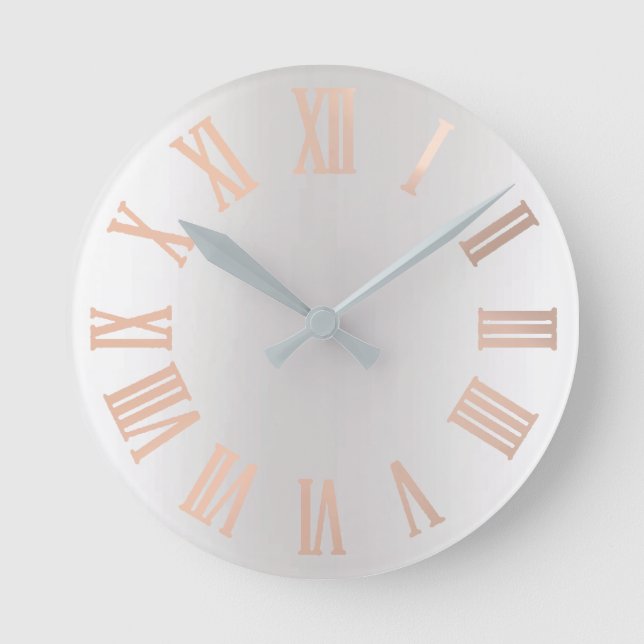 Ro Guld  Grått Silver Ombre Minimal Metallic Rund Klocka (Framsida)