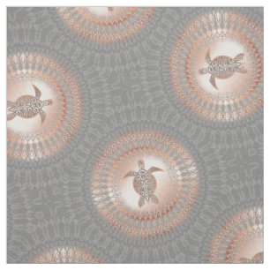 Ro Guld Grått Turtle Elegant Coastal Tyg