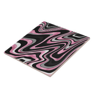 Ro Guld Grått vågigt snurrar mönster Kakelplatta