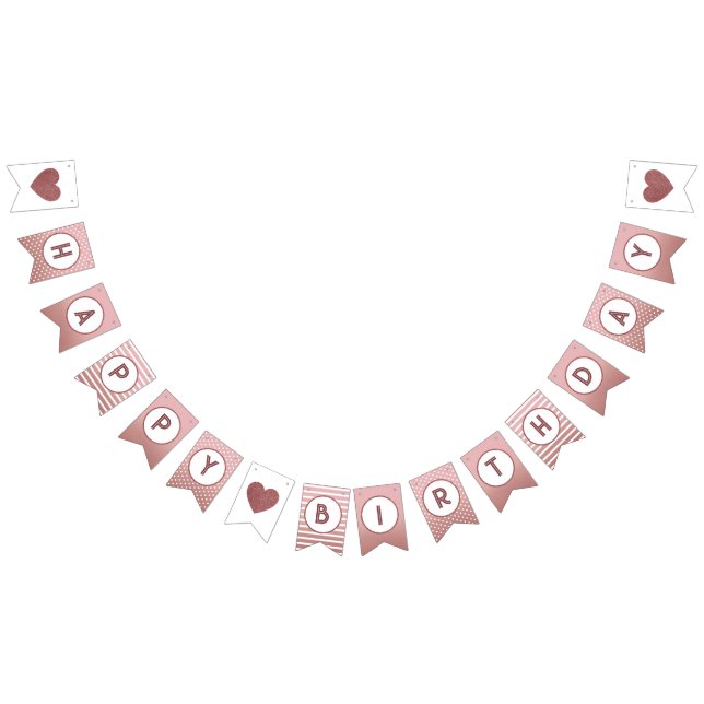 Ro Guld Grattis på födelsedagen Chic  Girly Woman  Vimplar (Alla)