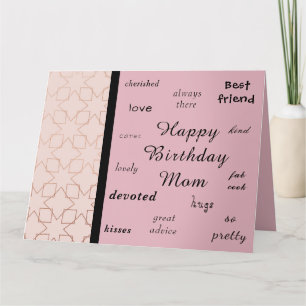Ro Guld. Grattis på födelsedagen Mamma! Kort