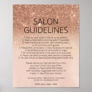 Ro Guld Hair Salon Covid Health Safety Glitter Poster