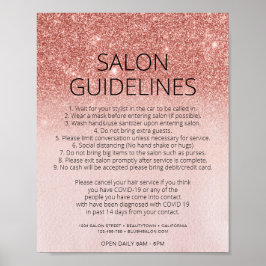 Ro Guld Hair Salon Covid Health Safety Glitter Poster