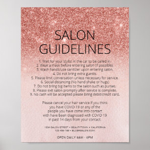 Ro Guld Hair Salon Covid Health Safety Glitter Poster