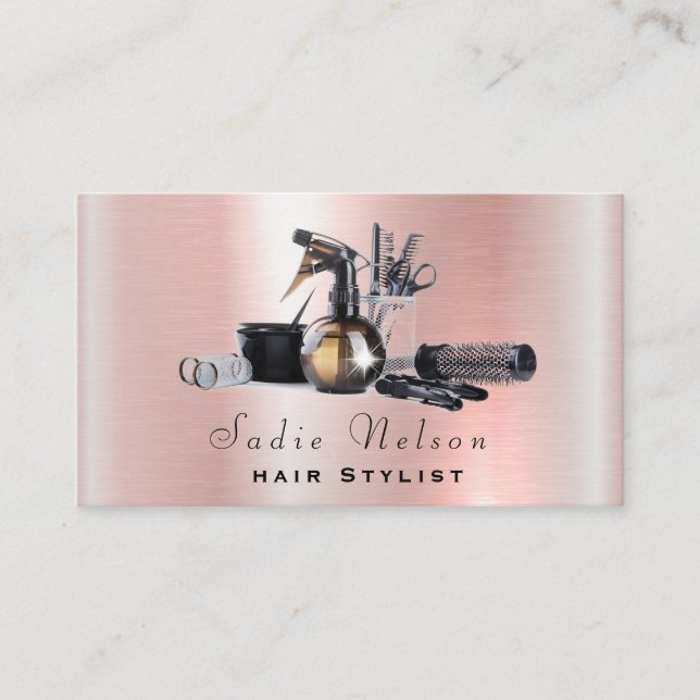 Ro Guld Hair stylist Salon Verktyg Beauty Visitkort (Framsida)