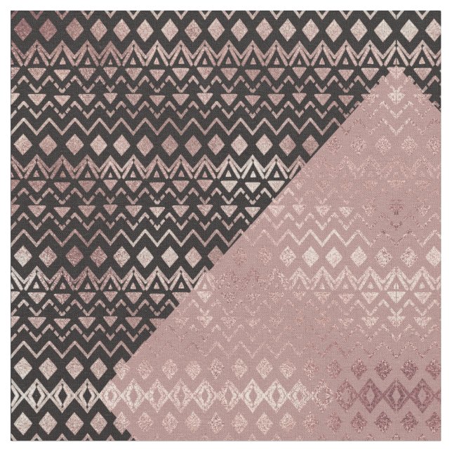 Ro Guld Hand plockade, stam Aztec Geometric Tyg (Närbild)