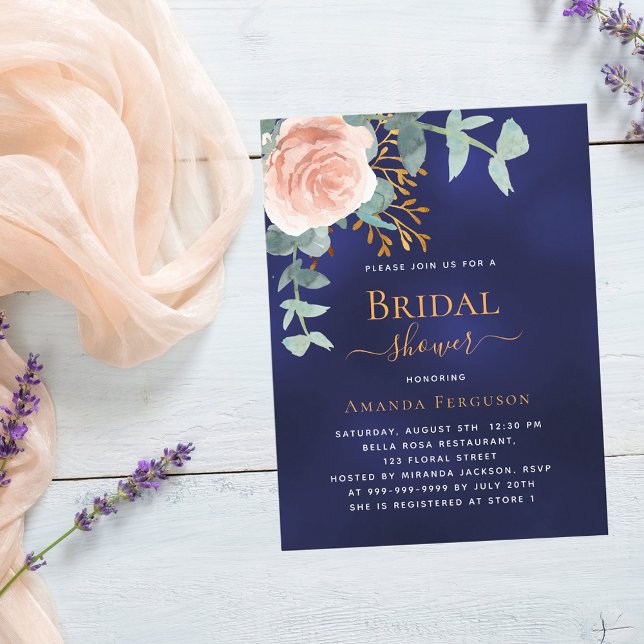 Ro guld, havskräfta, blå Möhippa Inbjudan Vykort (Skapare uppladdad)