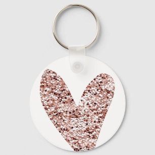 Ro Guld Heart Clipart Cute Heart-design Glitter Nyckelring