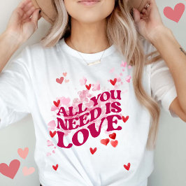 Ro guld Heart Kärlek Valentines day Kvinnor i T Shirt