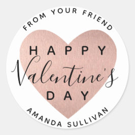 Ro Guld hjärtCallygrafi Glad Alla hjärtans dag Runt Klistermärke