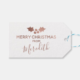 Ro Guld Holly White God jul från Namn Presentetikett