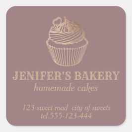 Ro guld Homemade muffinsar och godis Fyrkantigt Klistermärke