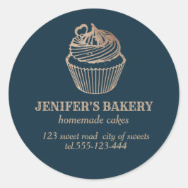 Ro guld Homemade muffinsar och godis Runt Klistermärke