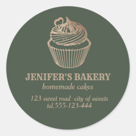 Ro guld Homemade muffinsar och godis Runt Klistermärke