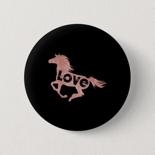 Ro Guld Horse Lover Gift  Shirt Knapp (Framsida)