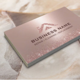 Ro Guld House Logotyp Real Gods Modern Städning Visitkort