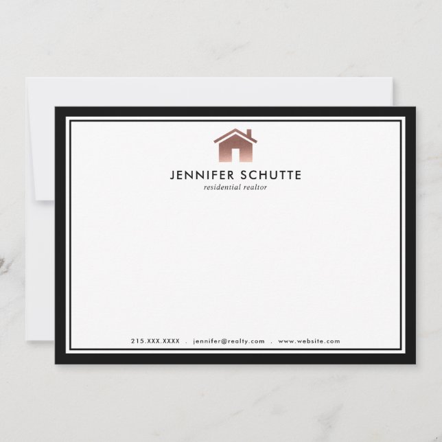 Ro Guld House Luxury Realty Personlig Flat Anteckningskort (Framsida)