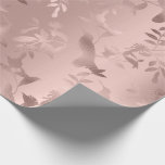 Ro Guld  Hummingbird Flowers Monokrome Presentpapper<br><div class="desc">Glam and Chic Contemporary Abstrakt Wrapping Papper Kan vara en vacker dekoration för många evenemang som bröllop,  årsdag,  födelsedag,  studenten,  nytt hem,  företag,  fågeldusch osv. FlorenceK-design</div>