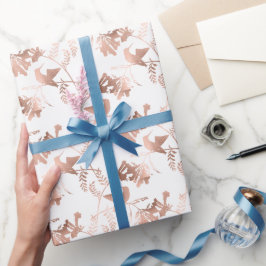 Ro Guld Hummingbird Mönster Bröllop Presentpapper