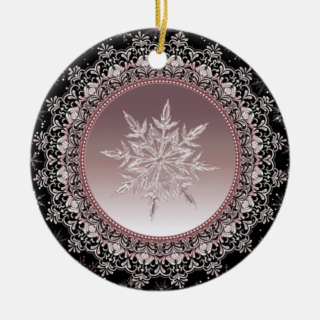 Ro Guld Ice Crystal Snowflake Ornament (Framsidan)