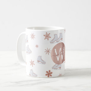 Ro Guld Ice Skates Rosa Skating Monogram Kaffemugg