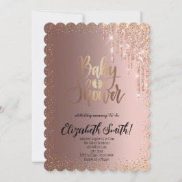 Ro guld, inbjudan till stjärnor Baby Shower