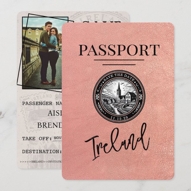 Ro Guld Ireland-pass Spara datum Datumet (Fram/baksida)