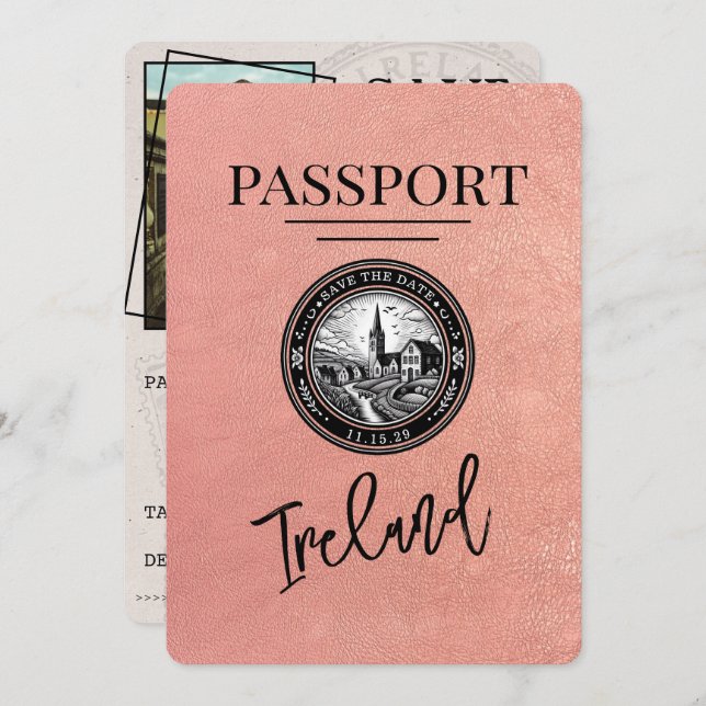 Ro Guld Ireland-pass Spara datum Spara Datumet (Fram/baksida)