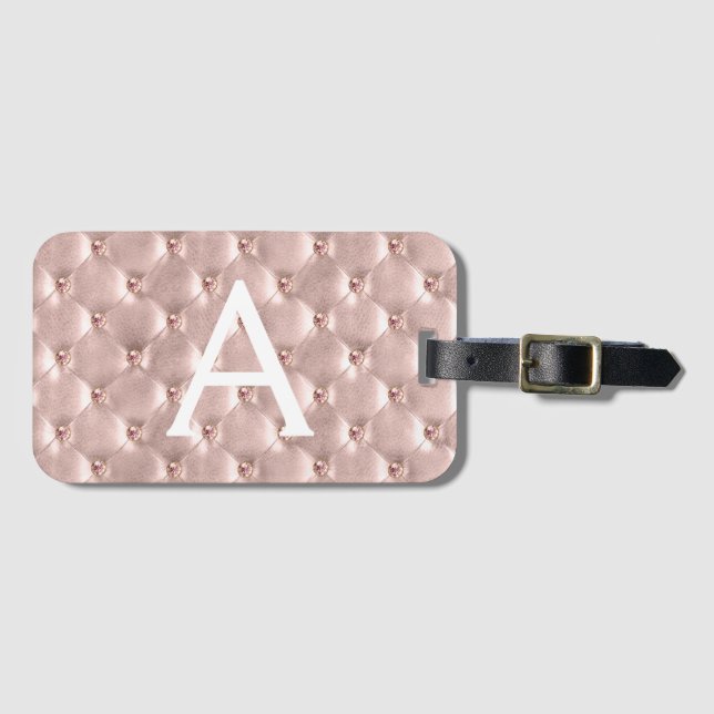 Ro Guld judisk monogram Namn Bagagebricka (Framsida horisontal)